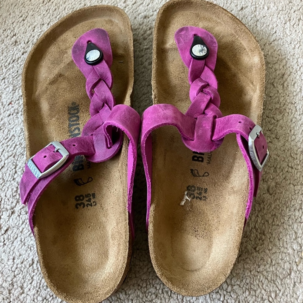 BIRKENSTOCK Women's Gizeh Braided Thong Sandal in Fuchsia